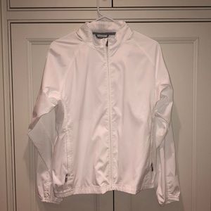 Adidas white warm up jacket size M